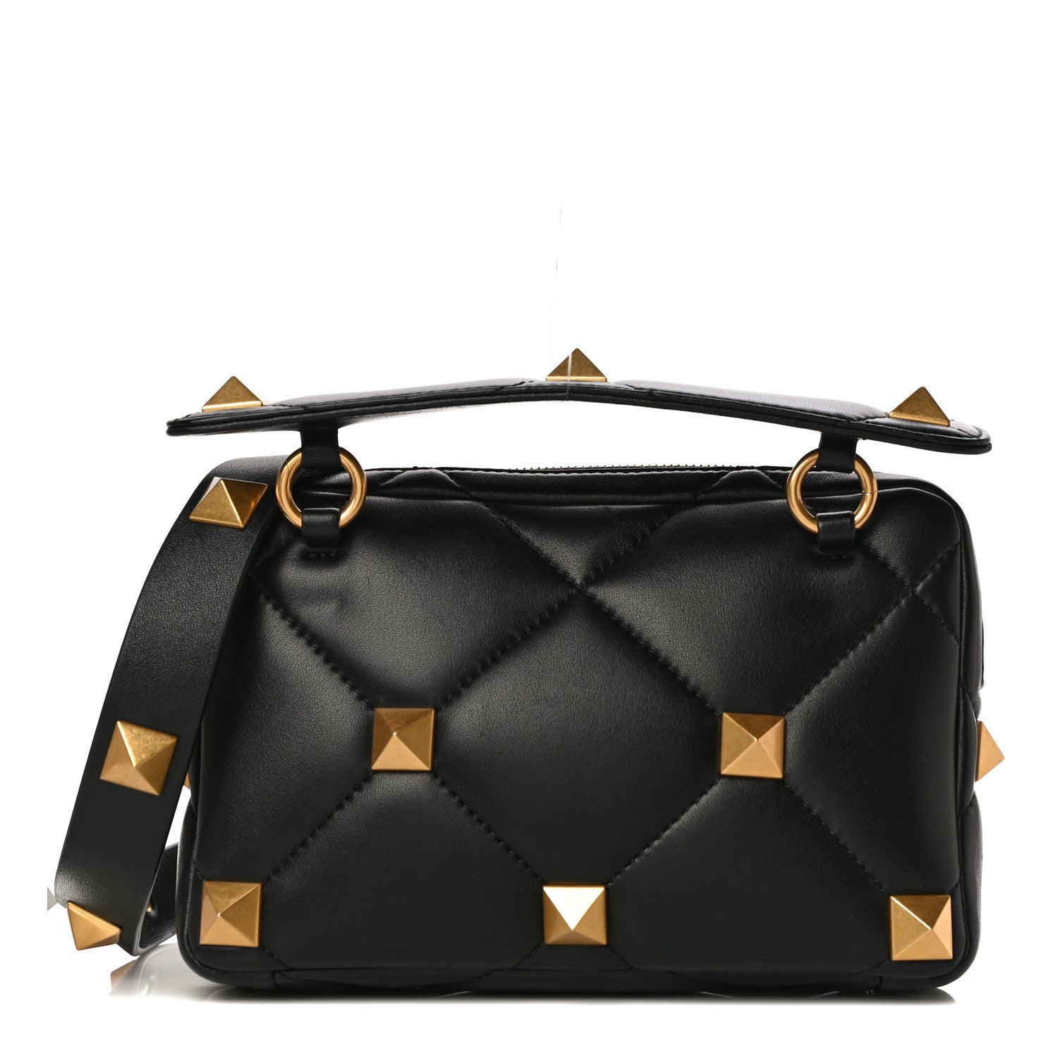 Valentino Garavani Nappa Roman Stud Crossbody Black 1 of 10