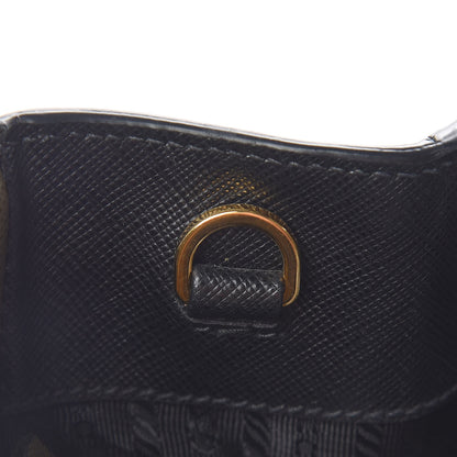 Prada Saffiano Lux Bi-Color Medium Tote Militare Black 24 of 24