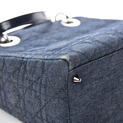 Christian Dior Denim Cannage Medium Lady Dior Blue 13 of 16