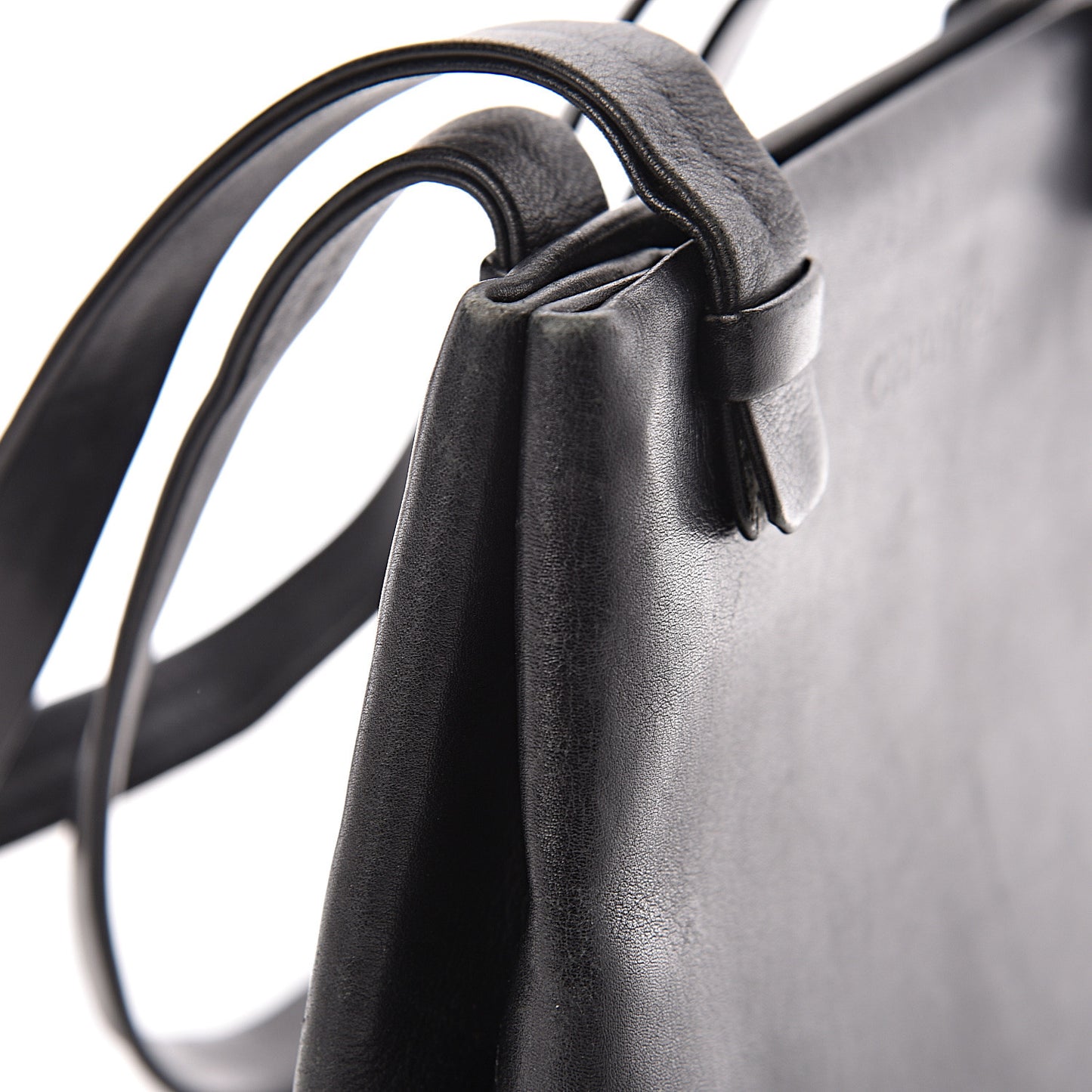 Calfskin Logo Shoulder Bag Black