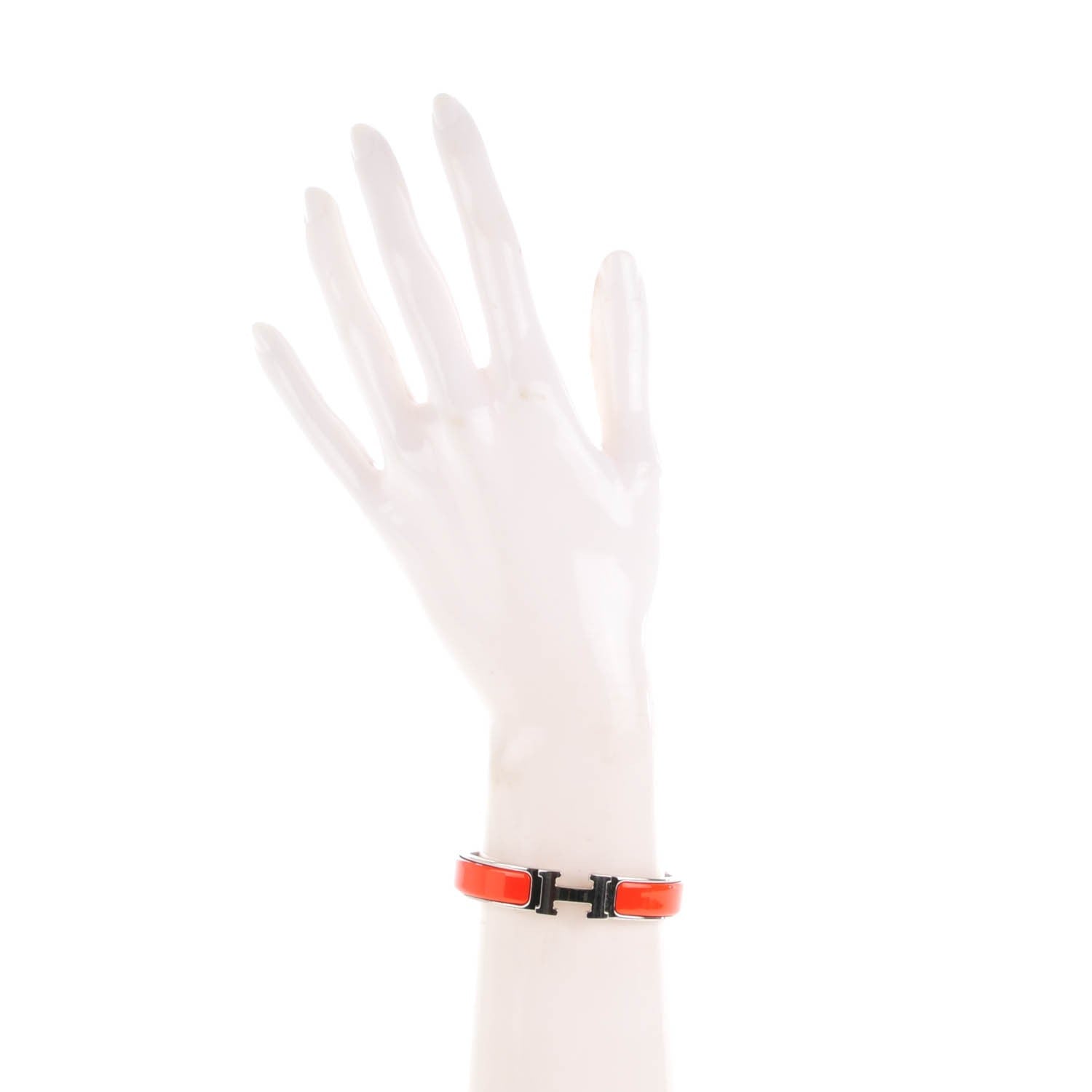 Hermes Enamel Narrow Clic Clac H Bracelet PM Orange 2 of 8