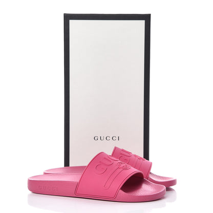 Gucci Rubber Womens Logo Slide Sandals 38 Fuchsia 11 of 11