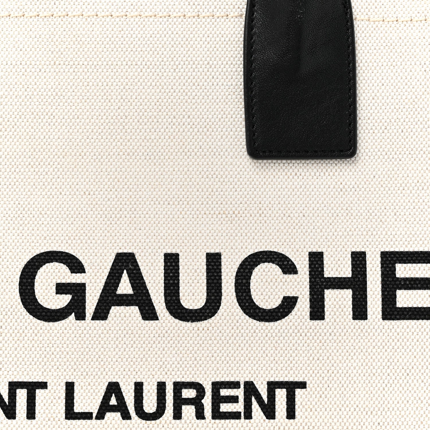 Saint Laurent Linen Calfskin Small Rive Gauche Tote Optic White 8 of 13