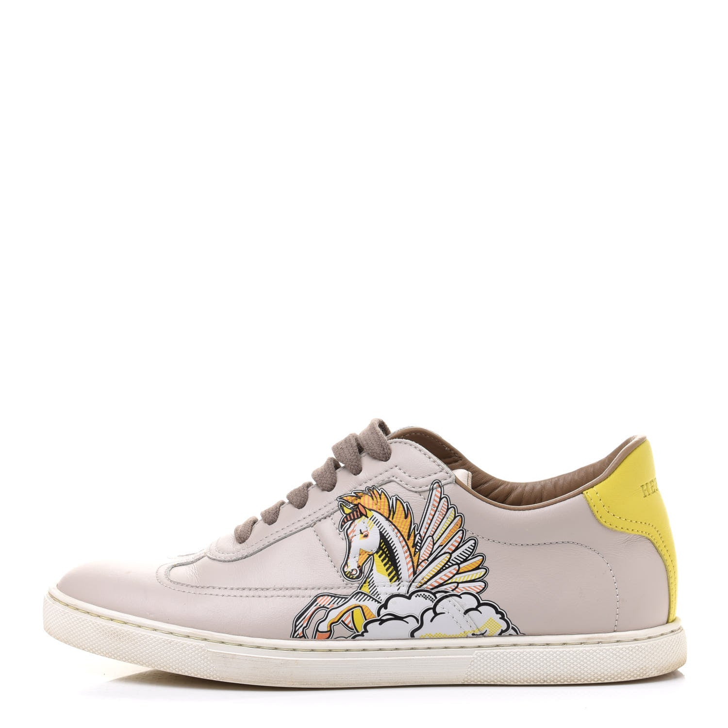 Hermes Calfskin Pegase Pop Quicker Sneakers 37 Beige Multicolor 1 of 12
