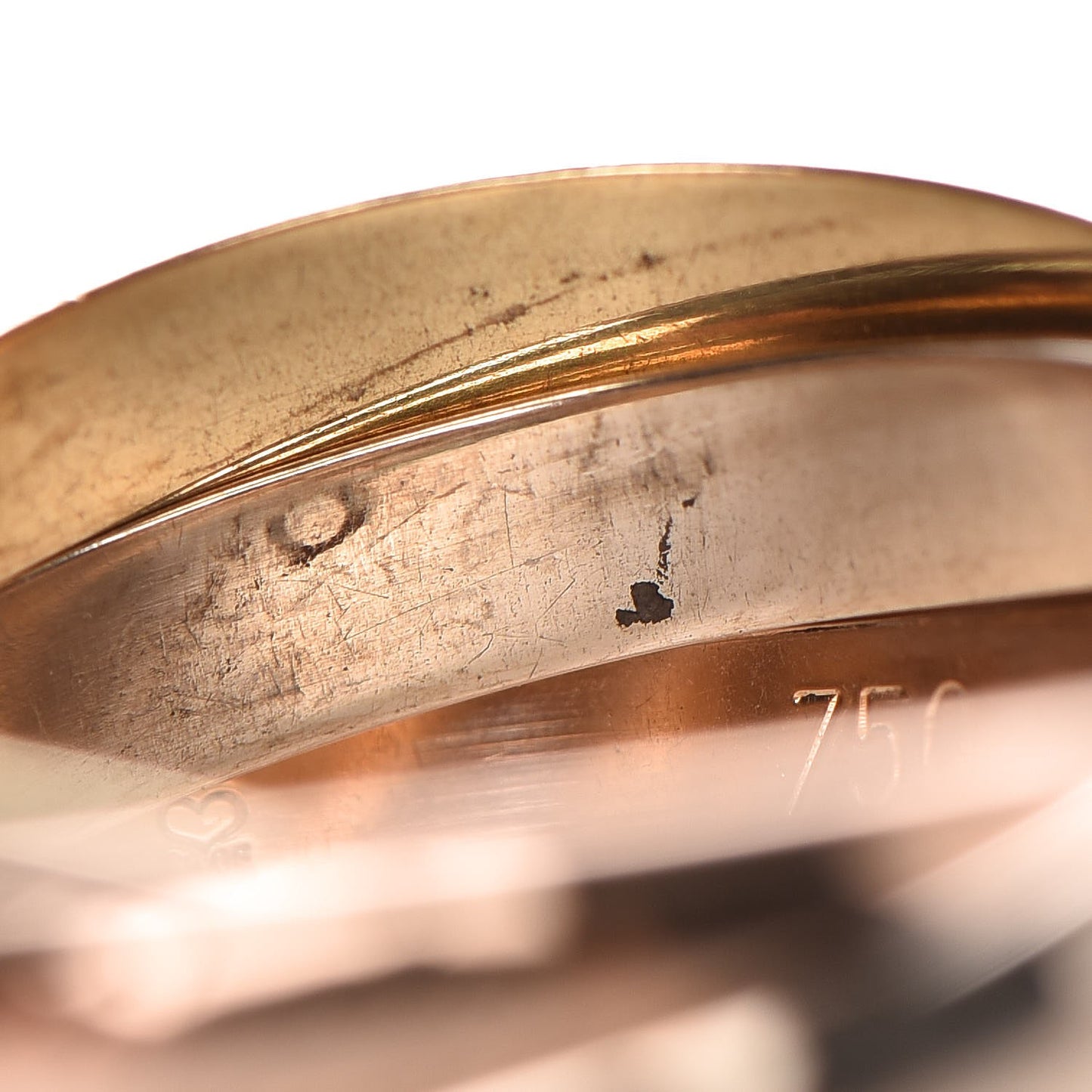 18K Pink Yellow White Gold Les Must De Trinity 5 Band Ring 49 4.75