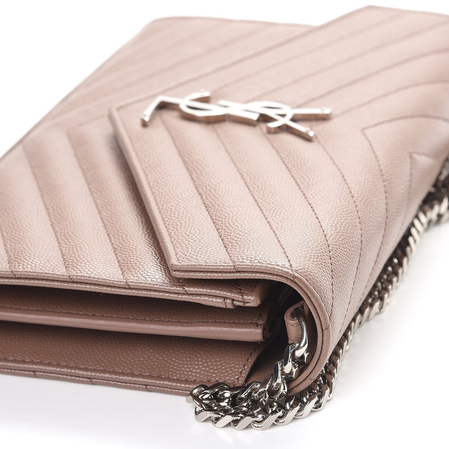 Grain De Poudre Matelasse Chevron Monogram Chain Wallet Fard