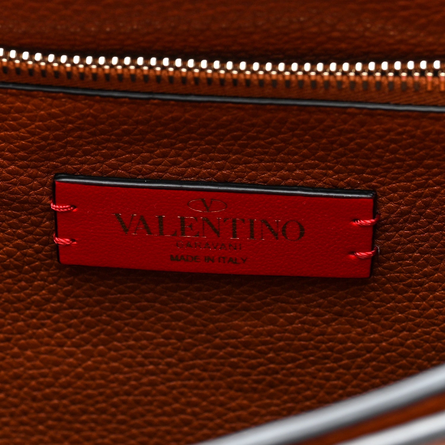 Valentino Garavani Pebbled Calfskin Rockstud Flip Lock Shoulder Flap Bag Brown 6 of 9