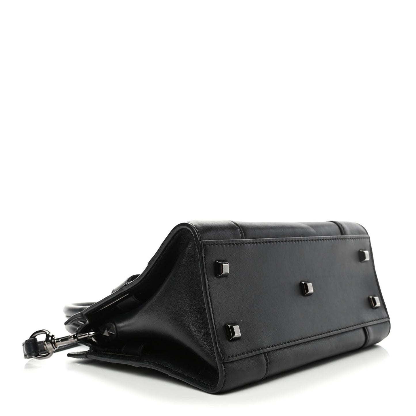 Vitello Twist Lock My Rockstud Shoulder Bag Black
