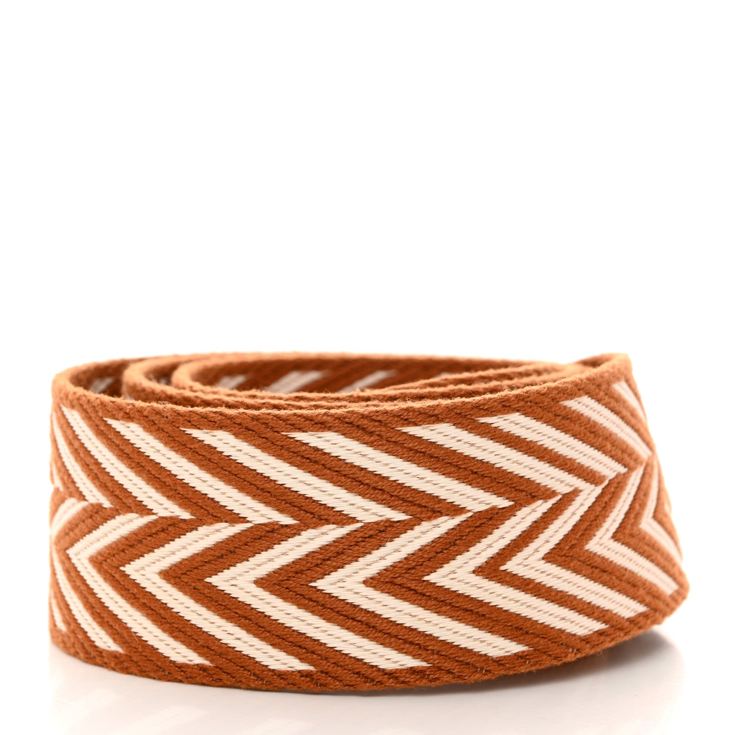 Hermes Toile Swift 50mm Sangle ZigZag Shoulder Strap Gold White 2 of 6