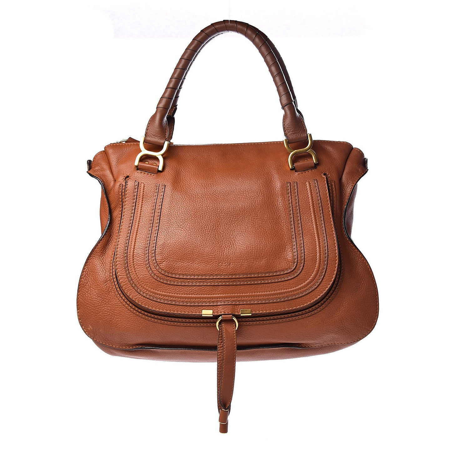 Calfskin Large Marcie Satchel Tan