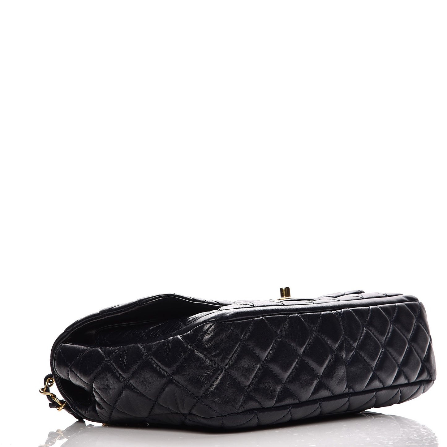 Lambskin Quilted Large Now and Forever Flap Navy