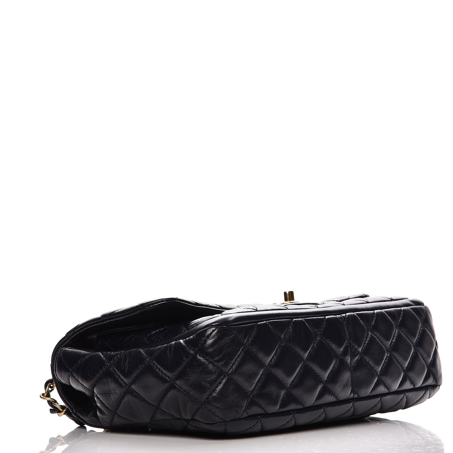 Chanel Lambskin Quilted Large Now and Forever Flap Navy 4 of 8