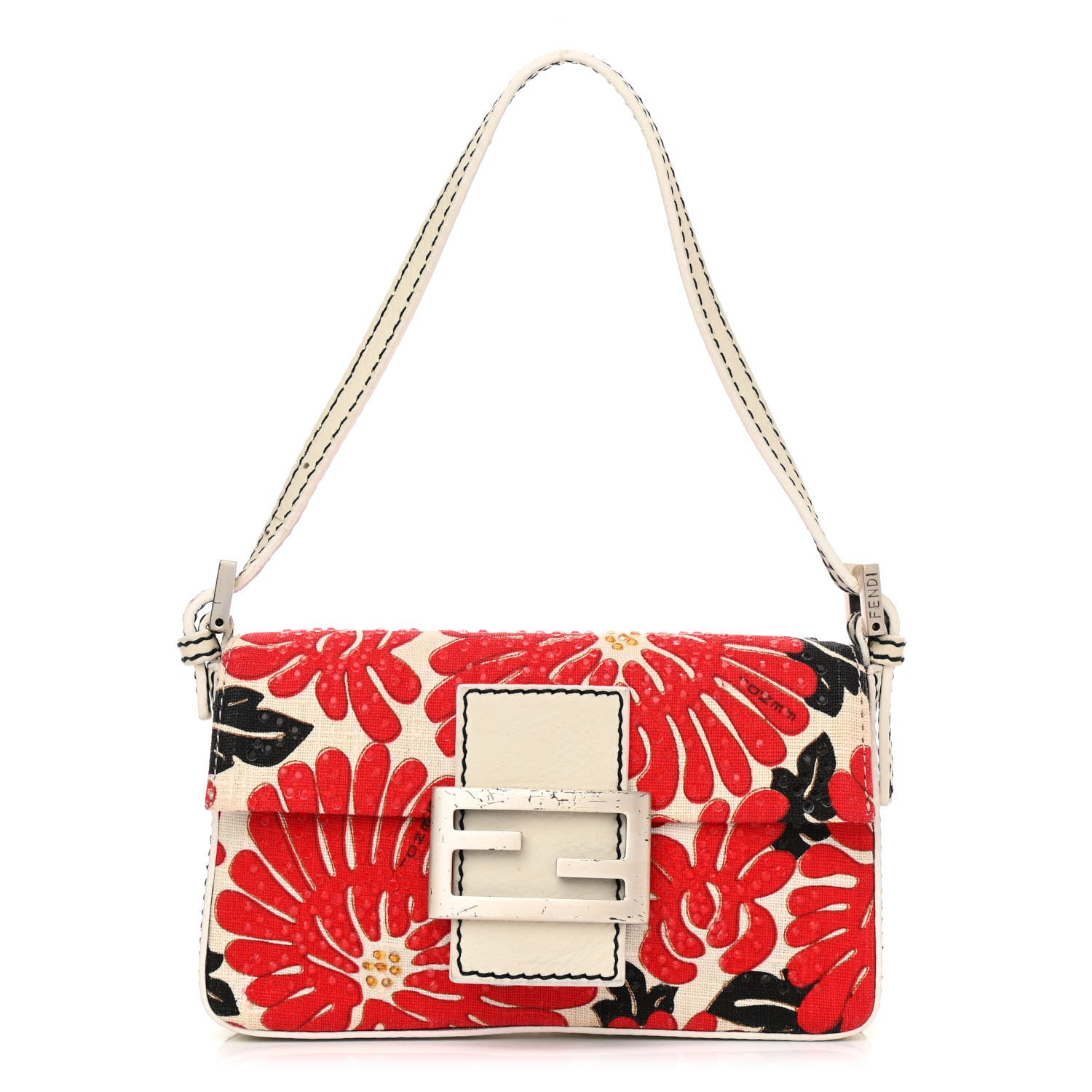 Fendi Canvas Floral Print Mini Baguette Multicolor 1 of 10