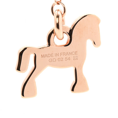 Hermes Metal Enamel Cheval Grand Parade Necklace Rose Gold 5 of 7