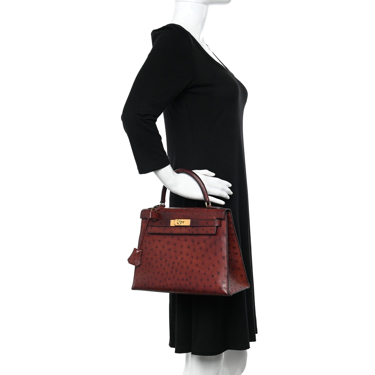 Hermes Ostrich Kelly Sellier 28 Rouge H 2 of 16