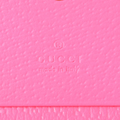 Gucci Calfskin Flora Print Zumi Card Case Wallet Pink 6 of 8