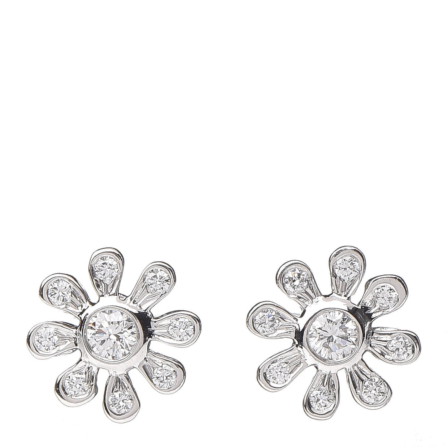 Platinum Diamond Daisy Earrings