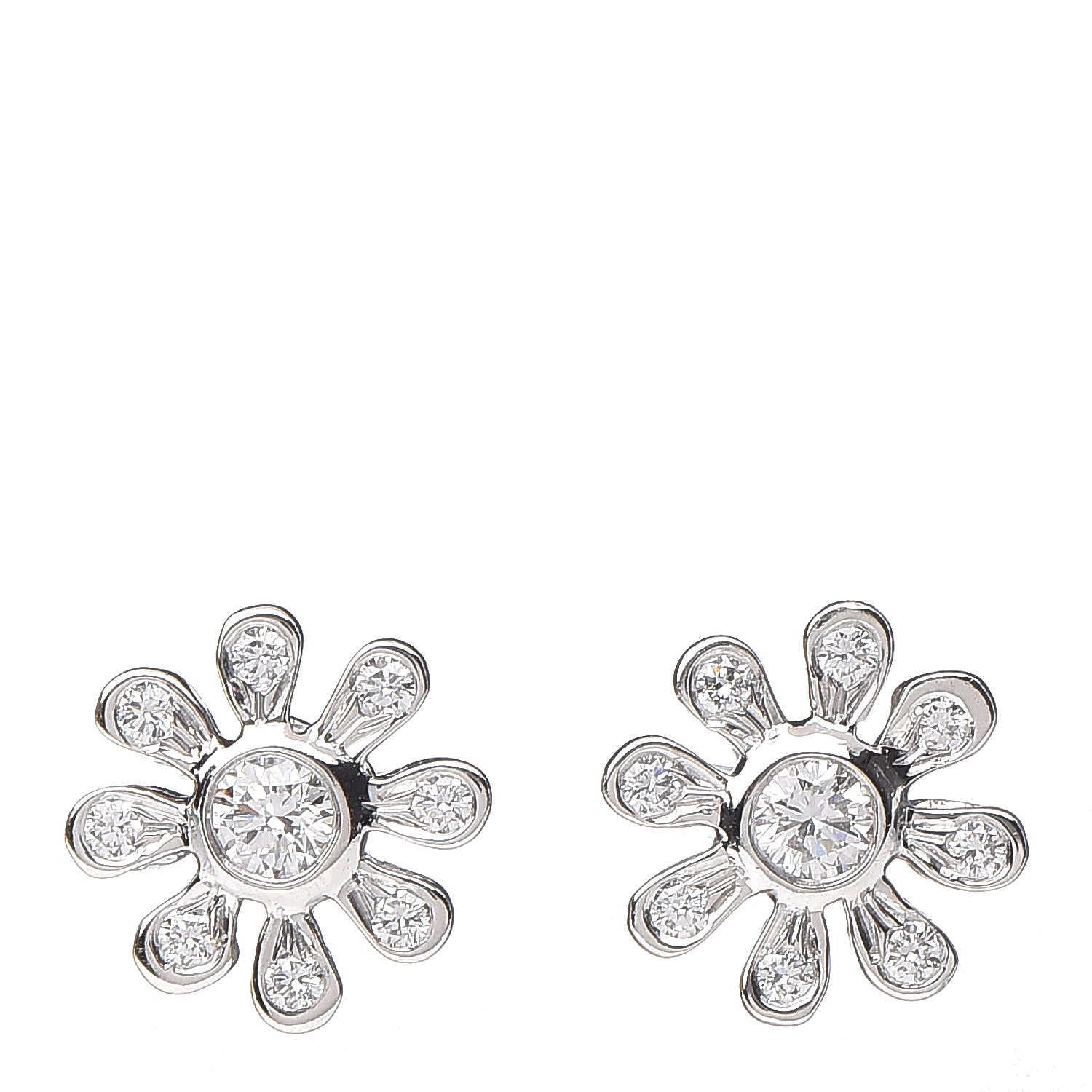 Tiffany Platinum Diamond Daisy Earrings 1 of 5