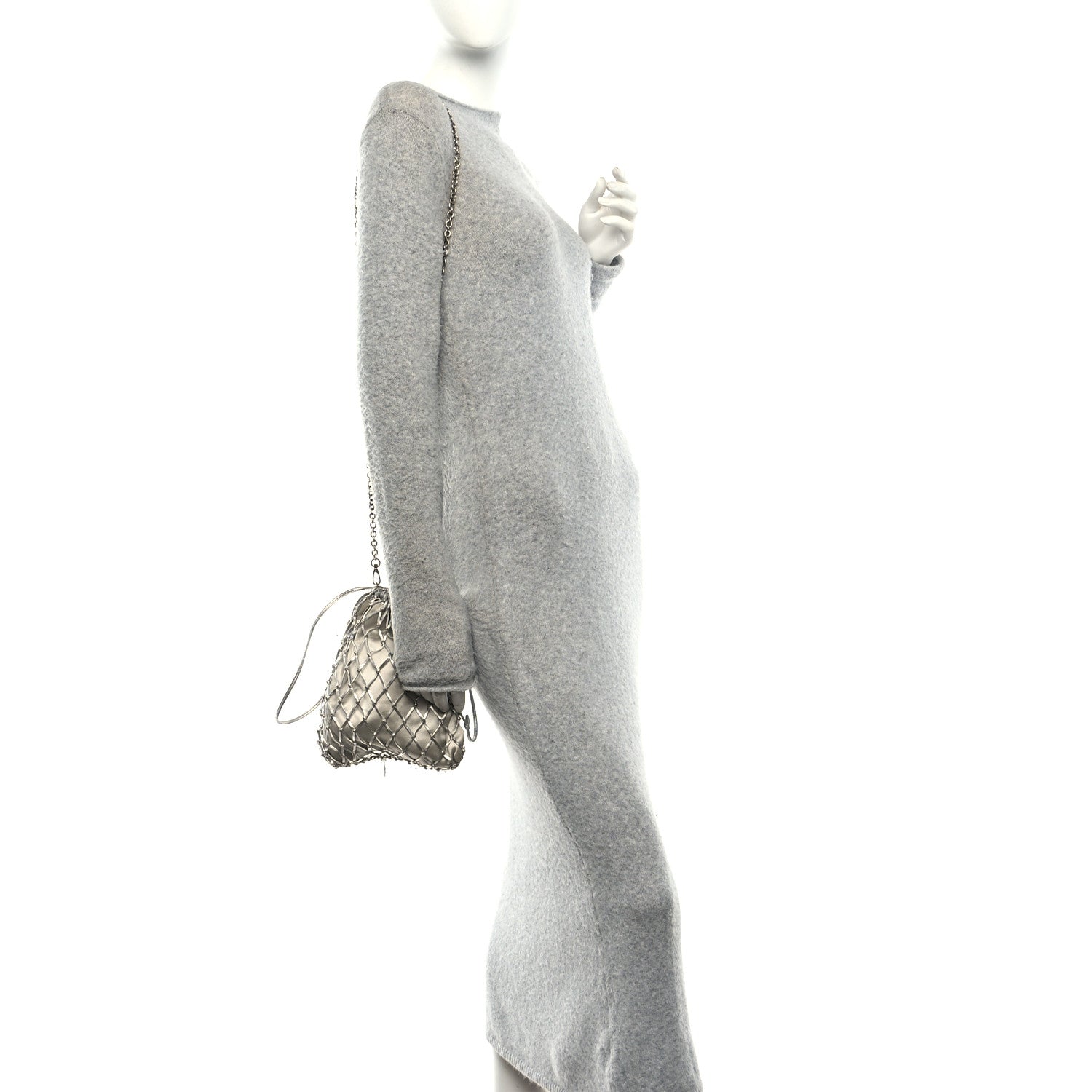 Prada Satin Crystal Net Chain Bag Silver 1881410 – FASHIONPHILE