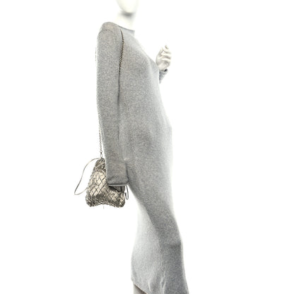 Prada Satin Crystal Net Chain Bag Silver 2 of 9