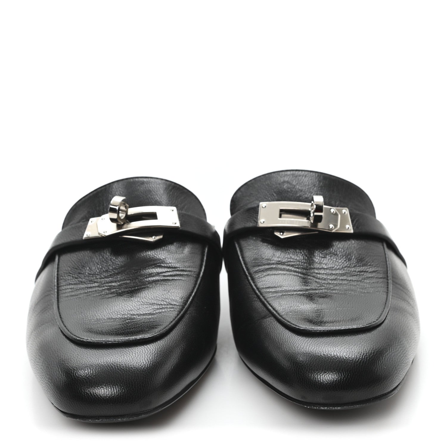 Hermes Goatskin Oz Mules 37 Black 2 of 9