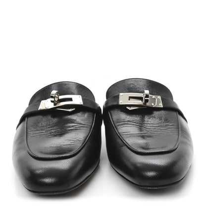 Hermes Goatskin Oz Mules 37 Black 2 of 9