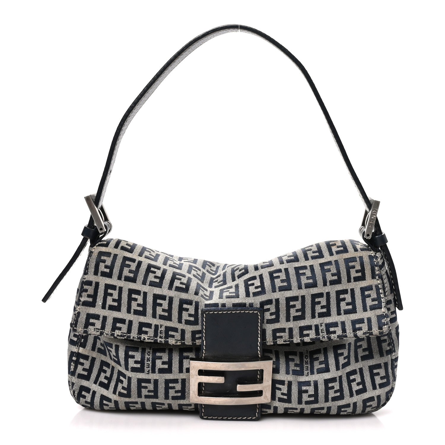 Fendi Zucchino Baguette Navy 1 of 9