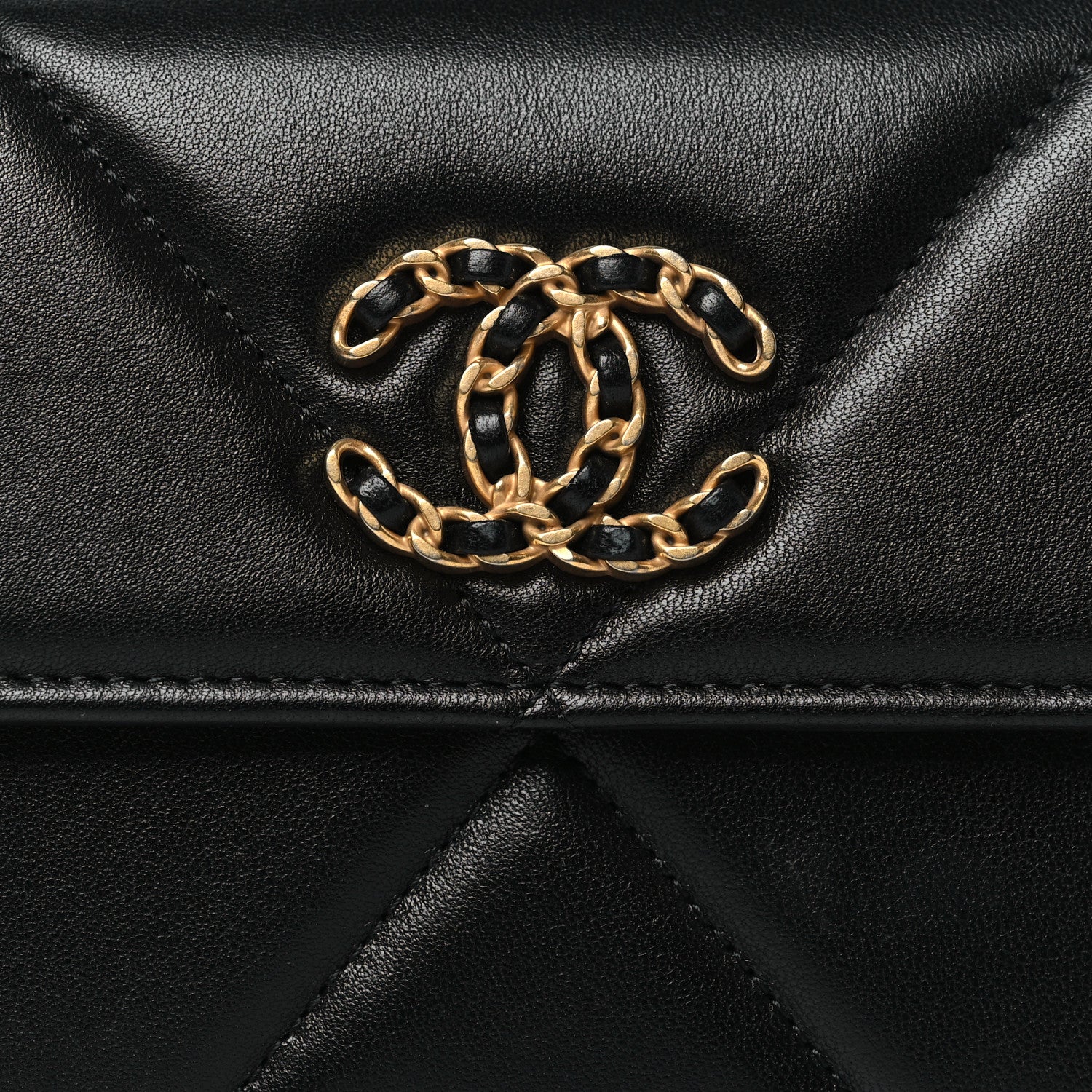 Chanel Lambskin Quilted Chanel 19 Flap Wallet Black 9 of 9