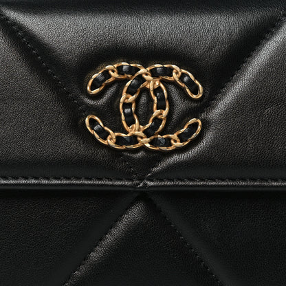 Chanel Lambskin Quilted Chanel 19 Flap Wallet Black 9 of 9
