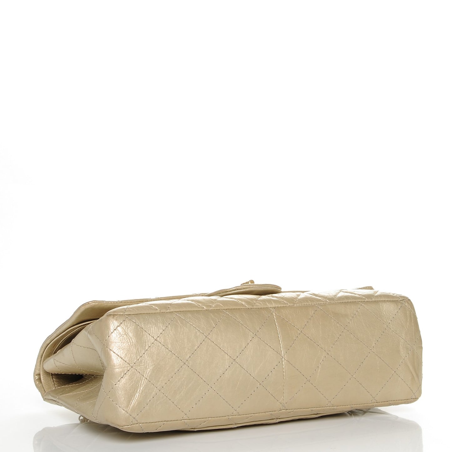 Metallic Aged Calfskin Quilted 2.55 Reissue 227 Flap Light Gold