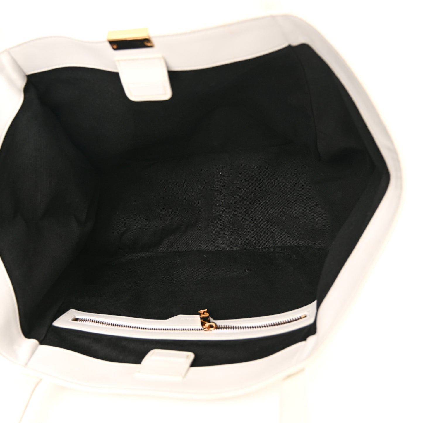 Calfskin Greca Goddess Tote Bag White