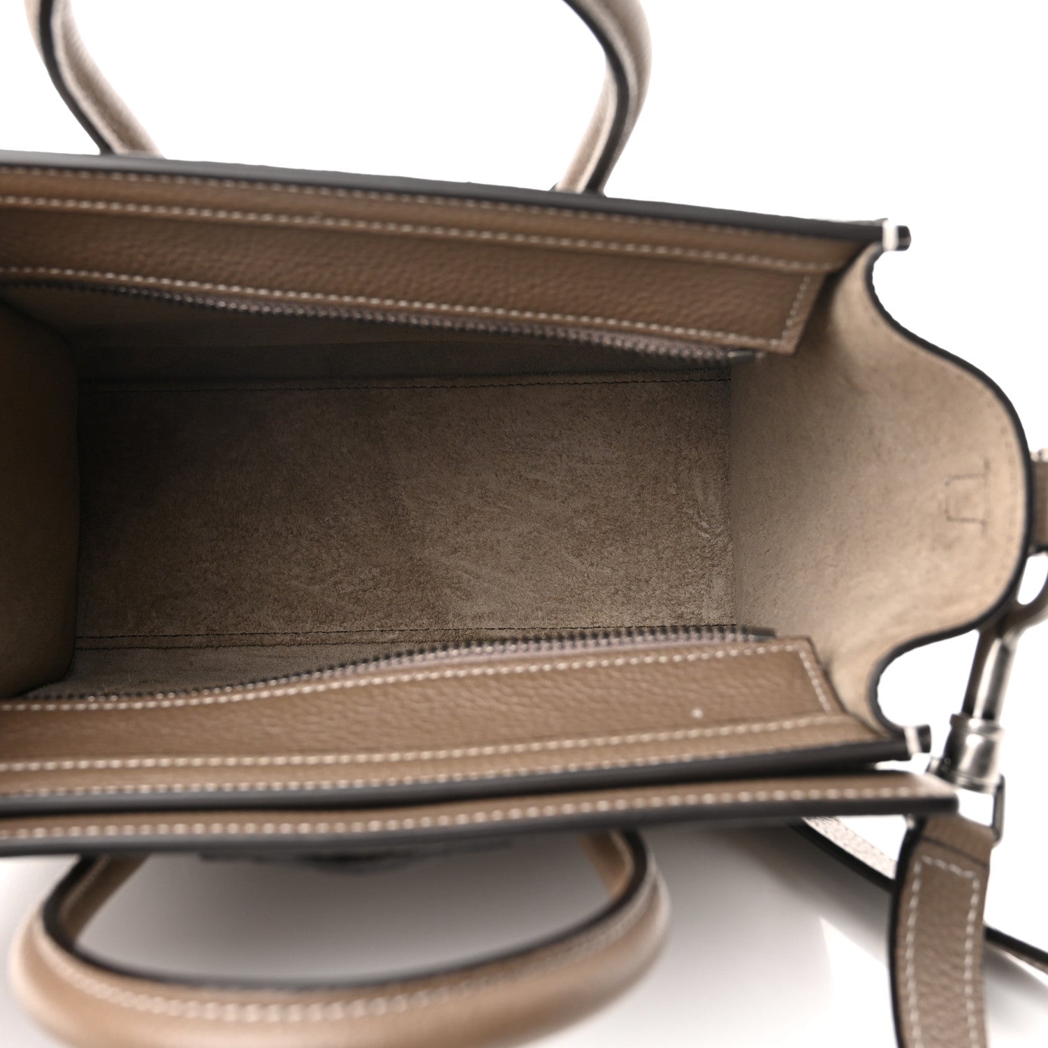 Celine Drummed Calfskin Nano Luggage Souris 4 of 14