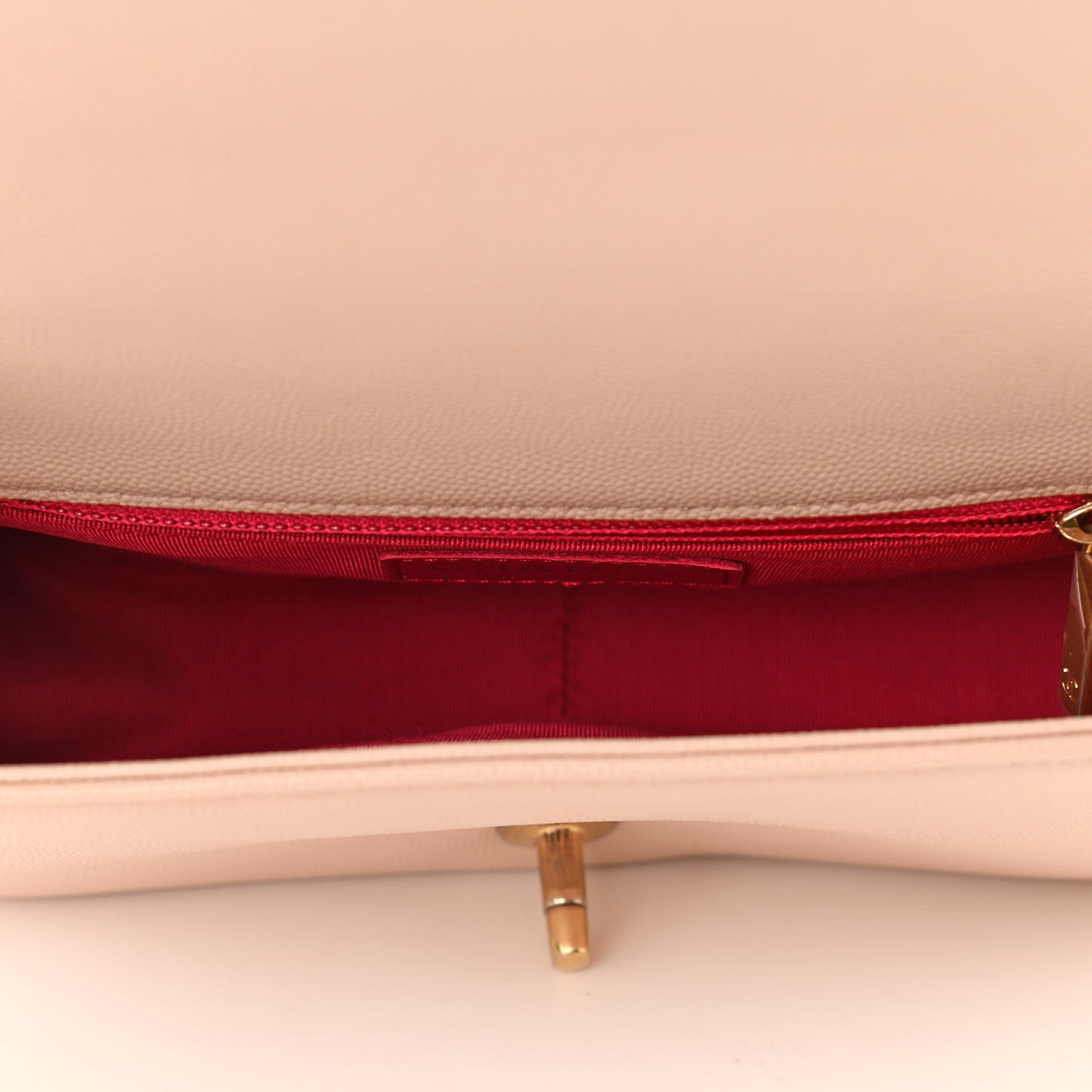 Caviar Quilted Small Fashion Therapy Flap Bag Beige