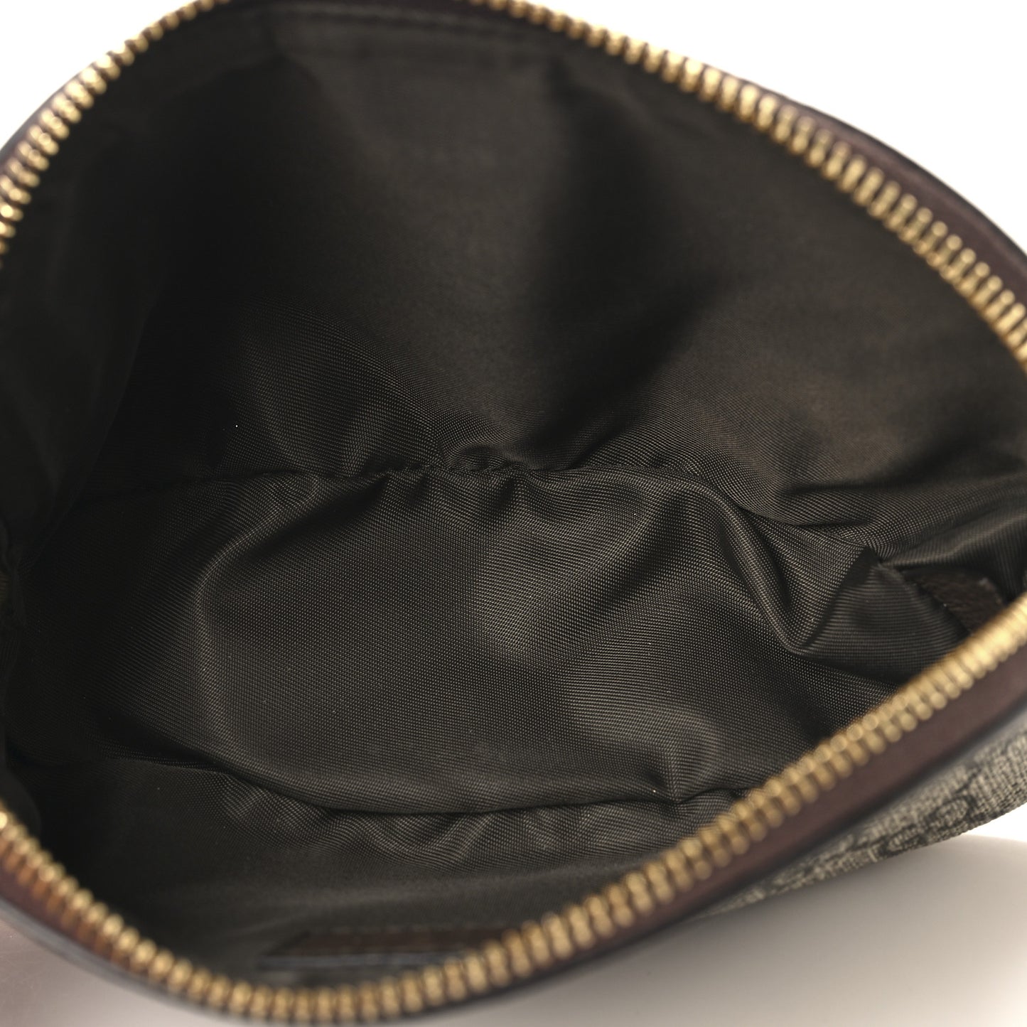 GG Supreme Monogram Textured Calfskin Web Medium Ophidia Cosmetic Case Beige Ebony New Acero