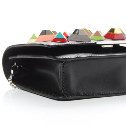 Fendi Vitello Liberty Studded Tube Wallet On Chain Black Multicolor 9 of 11