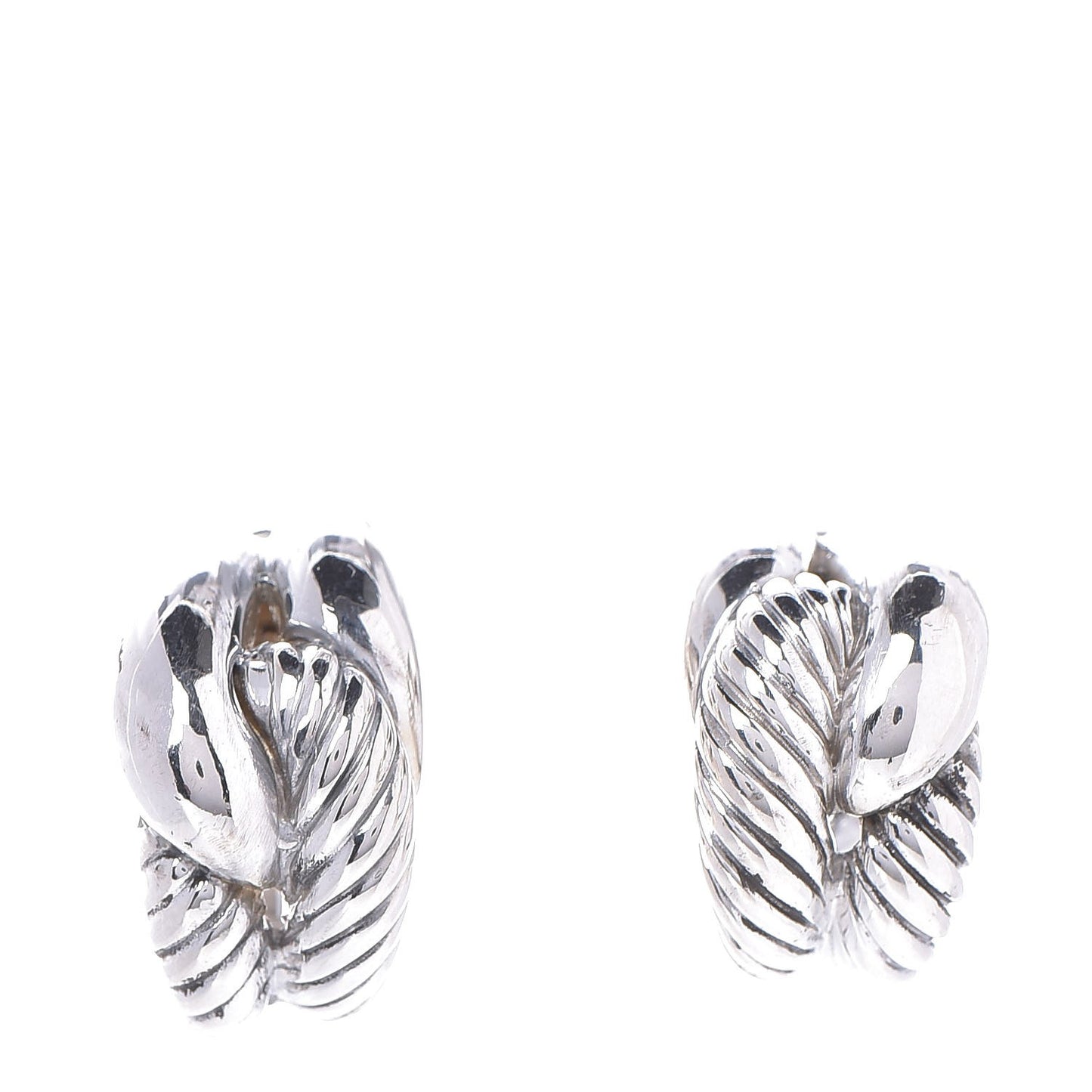 Sterling Silver 14K Yellow Gold Woven Cable Earrings
