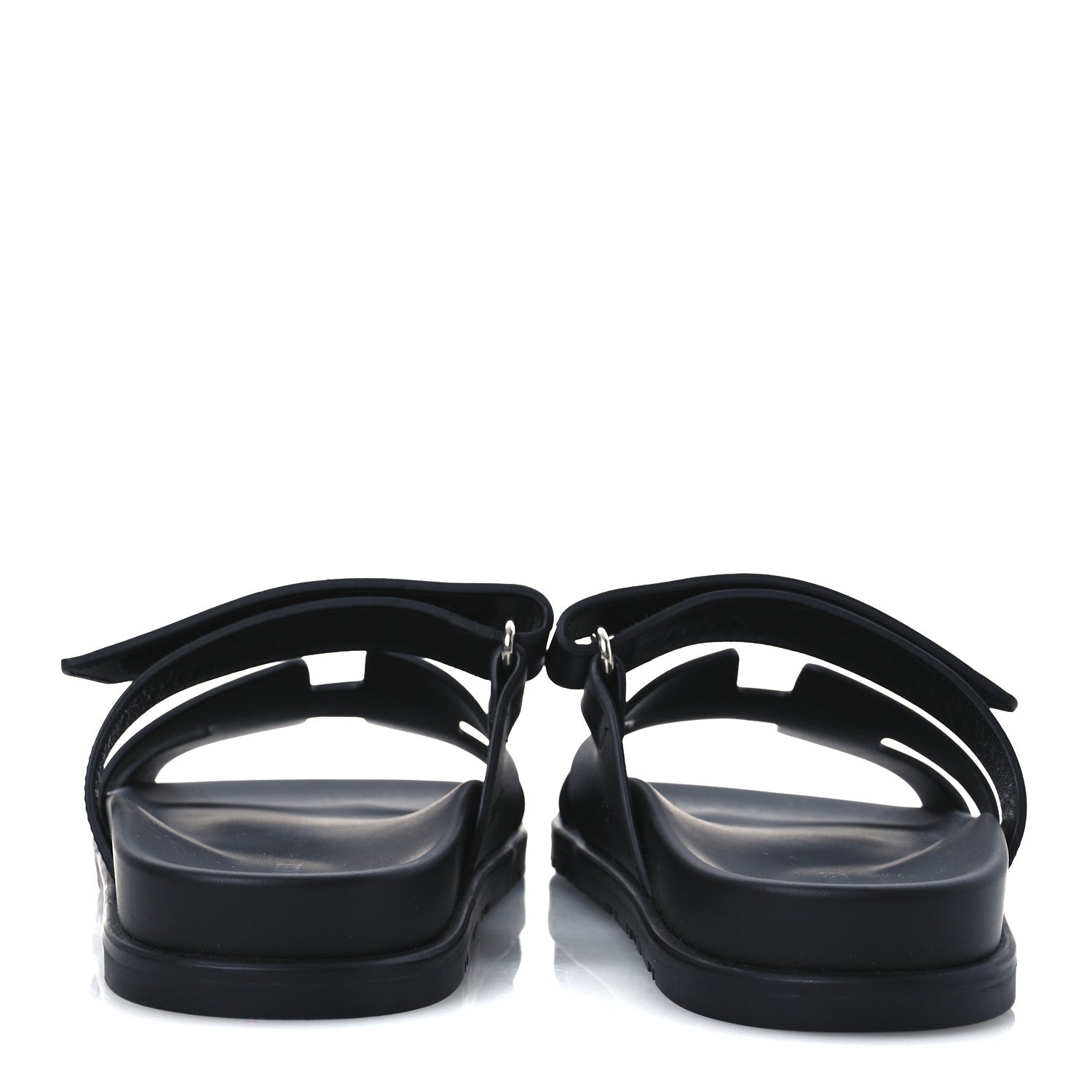 Hermes Calfskin Womens Chypre Sandals 37 Black 6 of 11