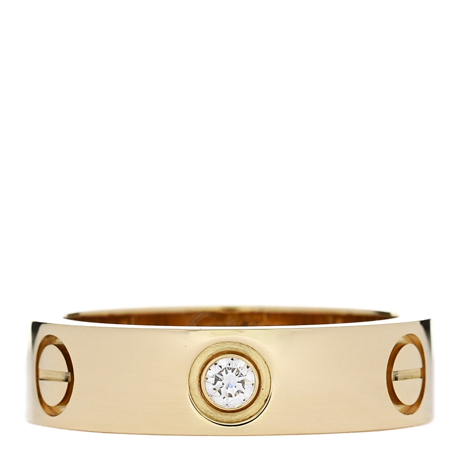 Cartier 18K Yellow Gold 3 Diamond 5.5mm LOVE Ring 55 7.25 1 of 4