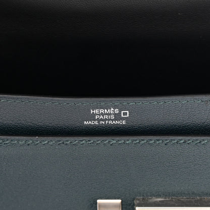 Hermes Epsom Shiny Alligator Lizard Chevre Mini Verrou Chaine Bag Vert Cypress Black 6 of 12