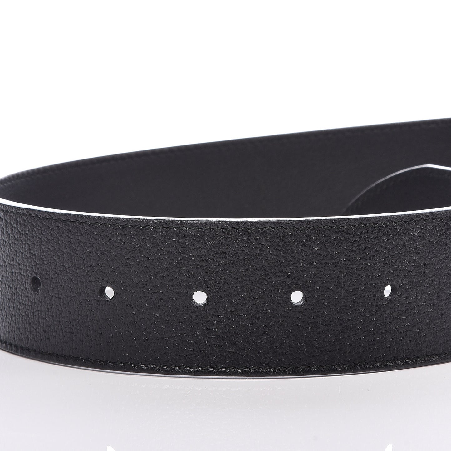 Textured Dollar Calfskin Nickel Double G 40mm Belt 110 44 Black