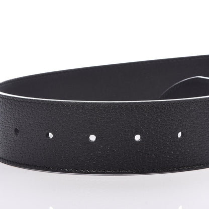 Gucci Textured Dollar Calfskin Nickel Double G 40mm Belt 110 44 Black 5 of 6