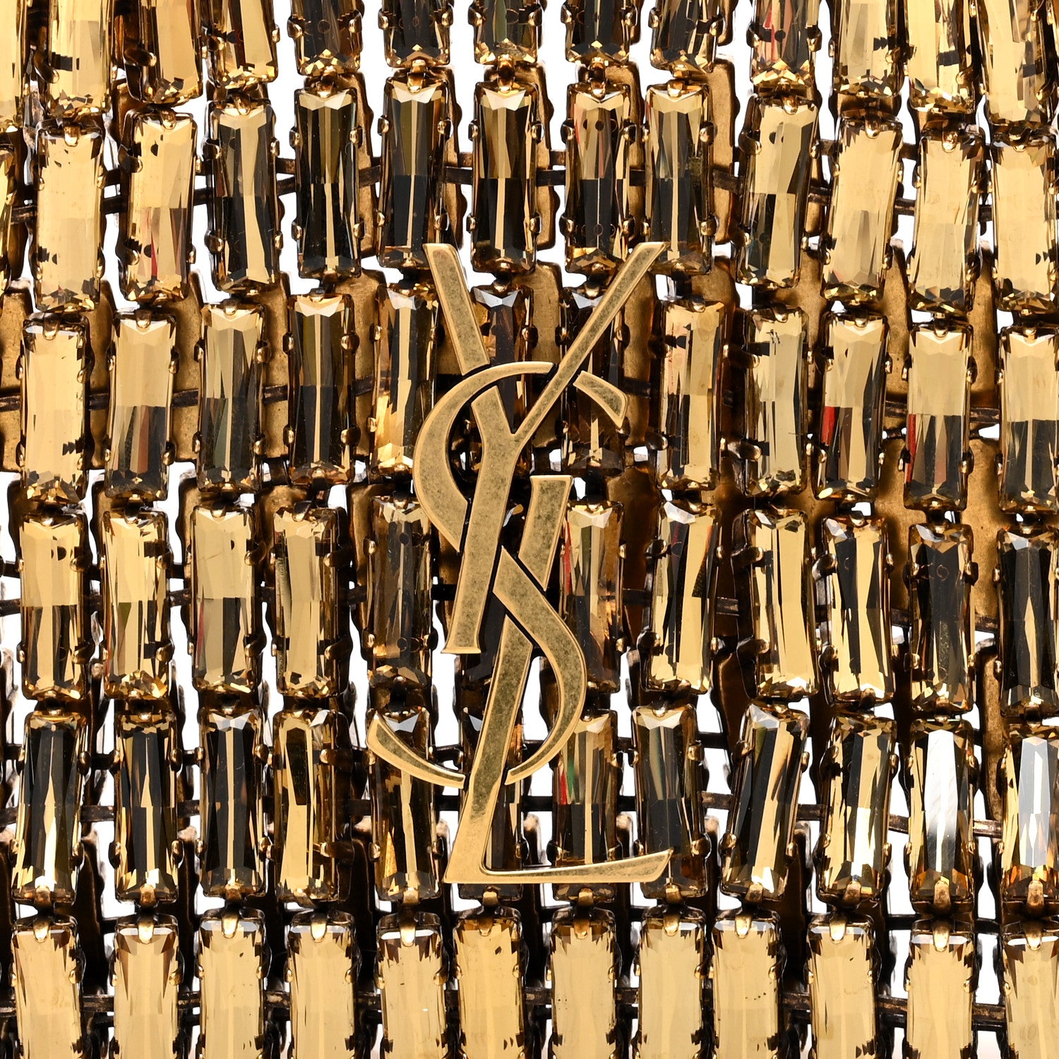 Saint Laurent Crystal Embellished Minaudiere Small Bag Bronze 6 of 9