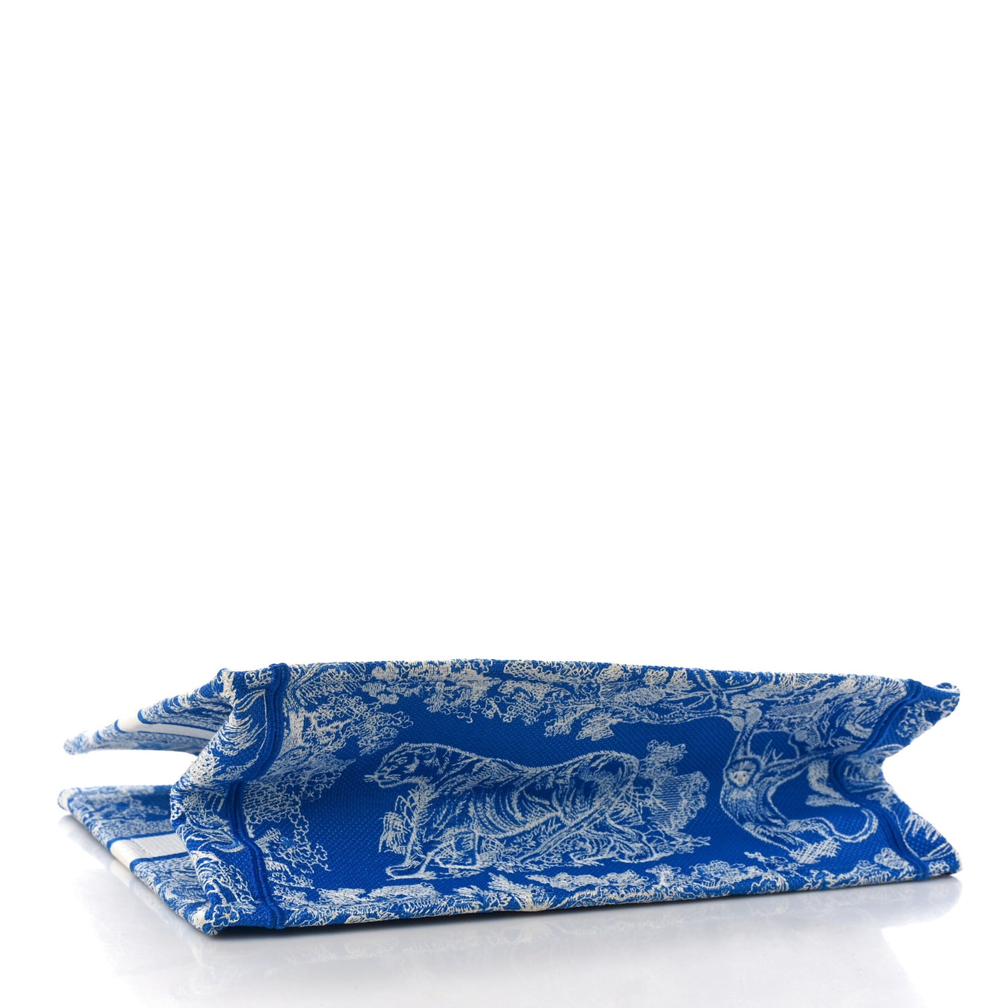 Canvas Embroidered Medium Dioriviera Toile De Jouy Book Tote Fluorescent Blue