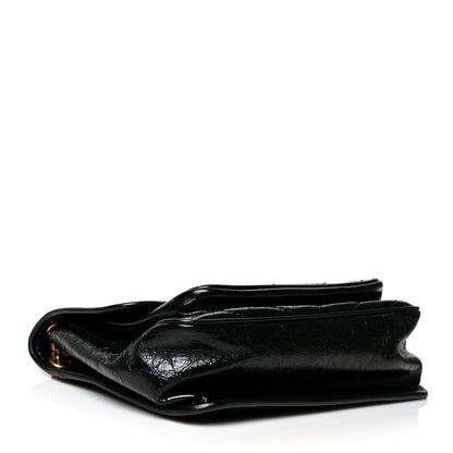Saint Laurent Crinkled Calfskin Matelasse Monogram Medium Niki Chain Satchel Black 4 of 11