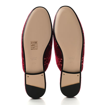 Gucci Velvet GG Monogram Womens Princetown Slippers 35.5 Red Cipria 5 of 8