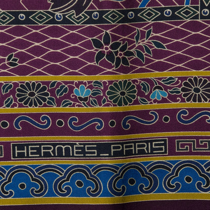 Hermes Silk Collections Imperiales Scarf 90 Aubergine Vert Bleu 4 of 6