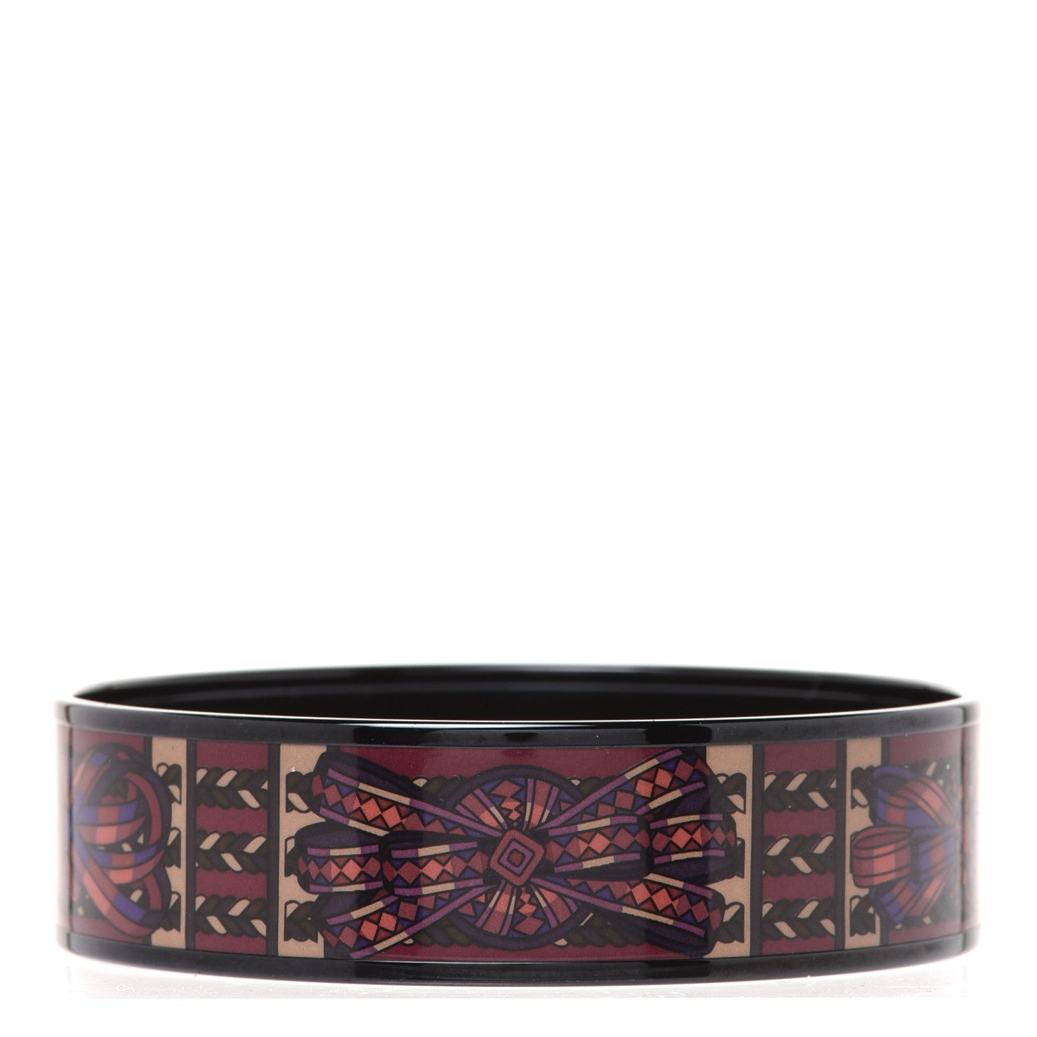 Hermes Enamel Printed Rubans de Cheval Wide Bracelet 70 Surteint 1 of 6