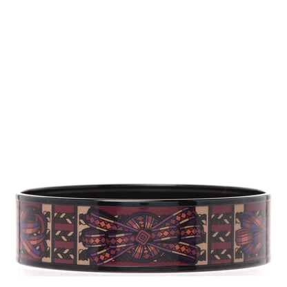 Hermes Enamel Printed Rubans de Cheval Wide Bracelet 70 Surteint 1 of 6