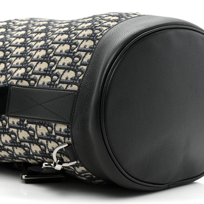 Christian Dior Oblique Convertible Drawstring Sling Bucket Backpack Black Multicolor Black Multicolor 9 of 9