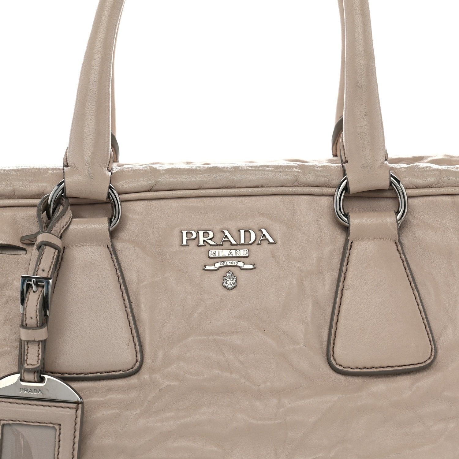 Prada Nappa Antik Bauletto Satchel Argilla 6 of 12
